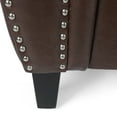 thumbnail image 4 of Noble House Amedou Faux Leather Club Chair with Nailhead Trim, Dark Brown, 4 of 7