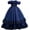 Navy, variant on ZHOGXU Kids Elegant Girls Sparkly Lace Layered Off Layer Princess Dress Glitter Formal Gown Birthday Party Outfit