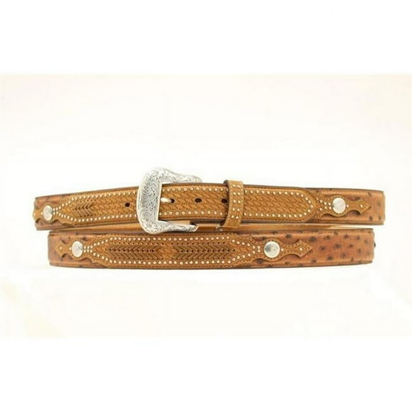 Nocona Belt Ceinture pour Hommes 40 Pouces Autruche & Tissage Panier en Cuir