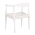 thumbnail image 6 of SAFAVIEH Juneau Modern Leather Woven Accent Chair, White/Off-White, 6 of 13