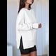 thumbnail image 5 of Sudaderas Oversize para Mujer, Cuello Redondo, Larga, Informales, Holgadas, con Aberturas, para Otoño M, 5 of 9