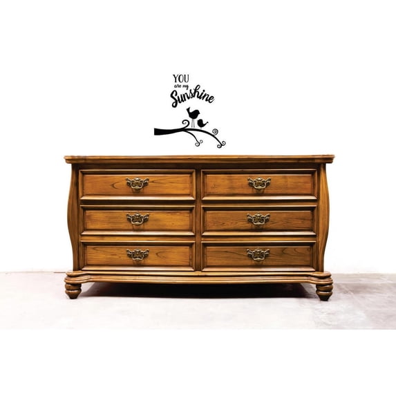 Custom Decals You Are My Sunshine Wall Art Size: 16 Inches x 24 Inches Color: Black