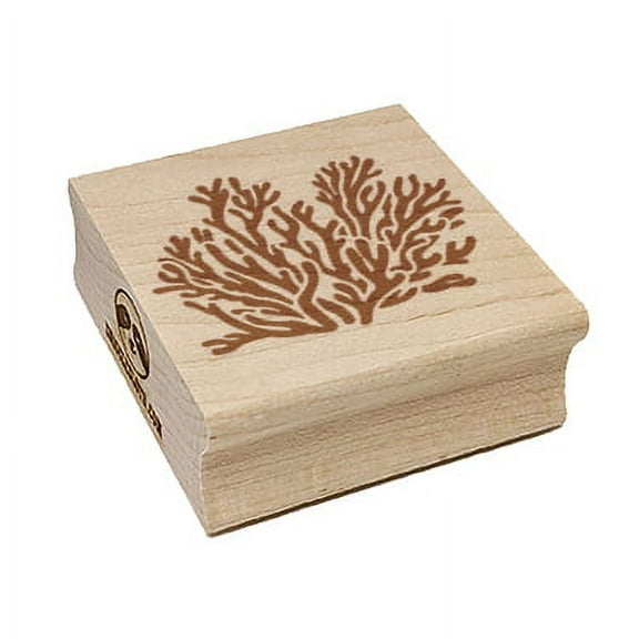 Coral Reef Ocean Square Rubber Stamp Stamping Scrapbooking Crafting - Small 1.25in