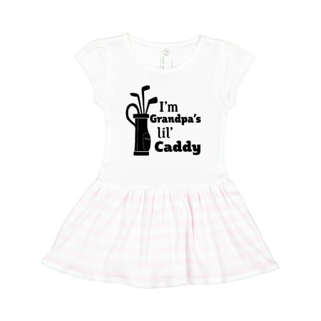

Inktastic I m Grandpa s Lil Caddy- Golf for Kids Gift Toddler Girl Dress