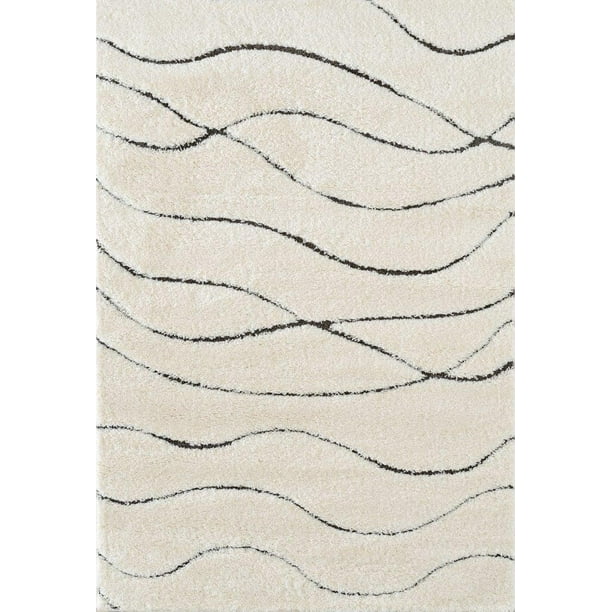 Sirocco 12 Cream Shag Square Rug 6'7