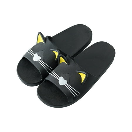 

AXXD Sandals Women 3D Men s Cartoon Cat Slippers Flat Couples Home Ladies Casual Female Shoes Women s Footwear(7.5 Yellow)