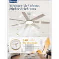 thumbnail image 2 of Zardon 72 Inch Golden Eagle Flush Mount Ceiling Fan with Light & Remote, Sand Gray 7-Blade, 2 of 5