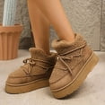 thumbnail image 2 of Dakaela Snow Boots for Women Platform Lace up Short Ankle Booties Round Toe Outdoor Walking Winter Shoes, 2 of 8