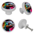 thumbnail image 4 of Chameleon Fluorescent Drawer Pulls with Screws: Round 4-Pack, Glow-in-the-Dark Knobs, Suitable for Cabinets, Wardrobes, Dressers - Furniture Decor with Dresser Knobs, Cabinet Pulls, 4 of 6