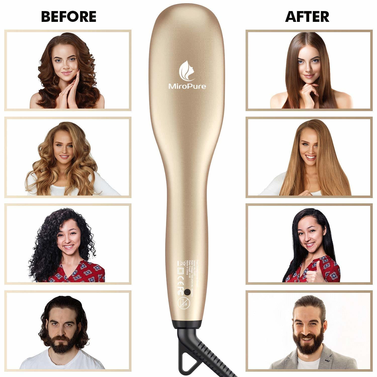 Hair Straightener Brush with Ionic Generator (30s Fast Even Heating for  Straightening or Curling) (The product has a risk of infringement on the  Amazon platform) 