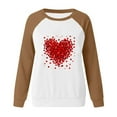 thumbnail image 4 of FASHOFT Crewneck Valentine Day Sweatshirts for Women Love Heart Graphic Shirts Valentine's Day Gift for Her Oversized Hoodies Brown S, 4 of 4