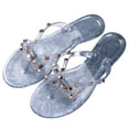 thumbnail image 2 of Diapositivas Sandalias Planas Con Tachuelas Zapatos Lazo Sólido para Mujer, 2 of 8