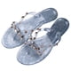 thumbnail image 2 of Diapositivas Sandalias Planas Con Tachuelas Zapatos Lazo Sólido para Mujer, 2 of 8