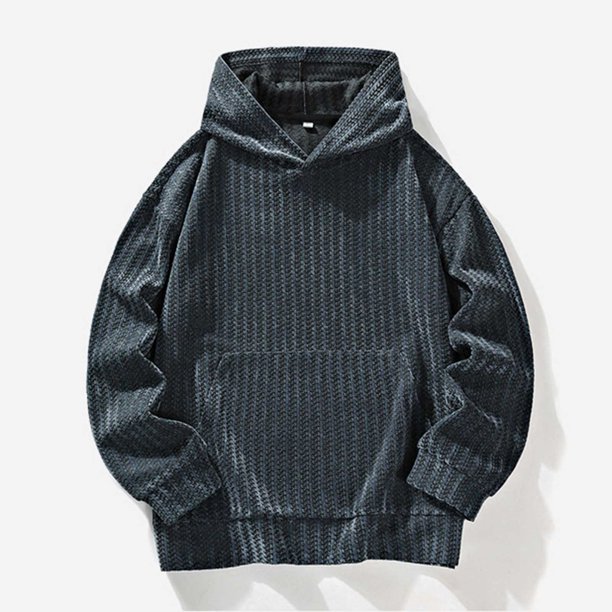 Dolkfu Sudaderas para hombres, tendencia de otoño 2025, sudaderas largas de pullover de gran tamaño con capucha, ligeras y con bolsillos. L