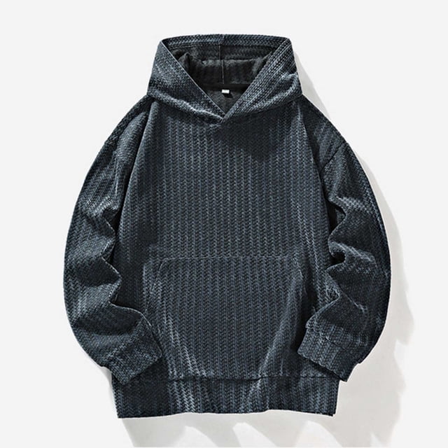 Dolkfu Sudaderas para hombres, tendencia de otoño 2025, sudaderas largas de pullover de gran tamaño con capucha, ligeras y con bolsillos. M