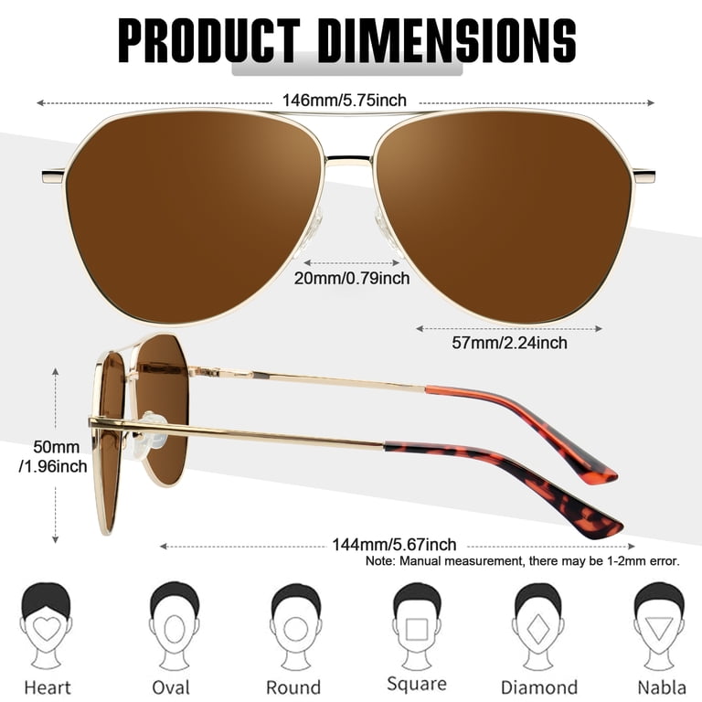 Kanastal Polarized Aviator Sunglasses, Gold/Brown photo 2