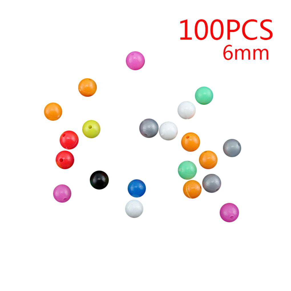 100pcs Multi-color Fishing Line Beads Plastic Fishing Beads Lure Tackle 