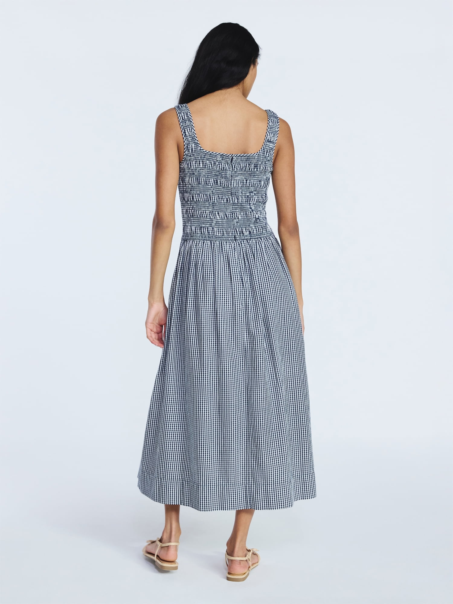 Free Assembly Women's and Women's Plus Cotton Sleeveless Smocked Midi Dress Size-XS to 4X