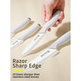 thumbnail image 3 of Ceramic Knife Set for Kitchen, Sharp Blade Fruit Cutting Knives with Cover Clean Cut Edge with Sheath (White Handle, 3 of 6