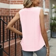 thumbnail image 4 of YYDGH Women's Summer Square Neck Pleated Tank Tops Sleeveless Eyelet Flowy Tunic Tops Casual Loose Fit Flowy Cami Shirts Blouse Pink M, 4 of 7