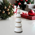 thumbnail image 2 of White Christmas Tree Figurines Tabletop Tree 9.5 Inch Small Wooden Christmas Trees Figurine Home Decor Decorative Xmas Trees for Table Indoor Decor Elegant Fireplace Living Room, 2 of 6