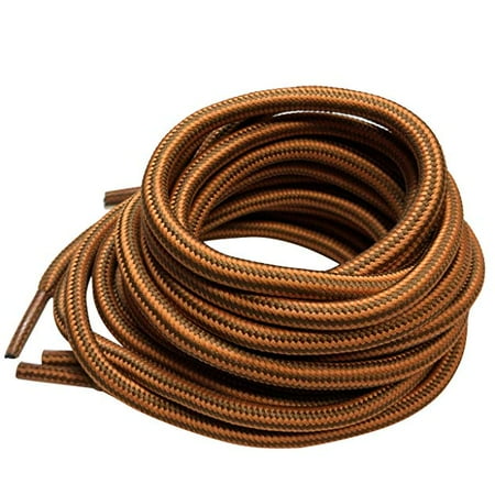 

3 Pairs Sandy Brown Round Boot Laces Shoelaces Strings Replacements for Hiking Military Motorcycle Work Boots Sneakers