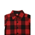 thumbnail image 3 of Gureui Kids Baby Boys Casual Summer 2Pcs Clothes Set Short Sleeve Red Plaid Lapel Shirt+Solid Color Shorts Outfits, 3 of 6
