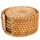 thumbnail image 1 of Posavasos de ratán hechos a mano, juego de posavasos de taza de té aislados, mantel individual para taza de ratán, accesorios para taza de té, 13cm/5,1 pulgadas, 6 uds., 1 of 14