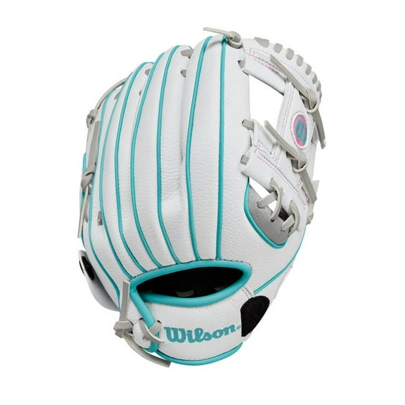 Wilson 2024 A200™ EZ Catch™ White 10” T-Ball Glove - White/Teal, Right Hand Throw