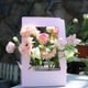 thumbnail image 5 of Zhuge Cajas de regalo, bolsas de embalaje, cestas de flores de papel para llevar a mano, cajas para arreglos florales, cajas para arreglos florales, cajas para flores plegables (rosa), 5 of 5