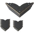 thumbnail image 1 of Paquete de 12 protectores de esquinas de metal vintage, estilo antiguo, para muebles, para mesa, baúl, joyero., 1 of 5