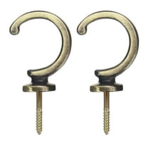 Uxcell 2Pcs Curtain Holdbacks, Wall Mounted Drapery Tiebacks Hooks, Zinc Alloy Decorative Curtain Holders with Screws for Window Clothes Hat Towel, Bronze