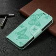thumbnail image 4 of Allytech Case for iPhone 13 Pro Wallet Case with Card Slots, Embossed Butterfly PU Leather Folio Flip Stand Protective Magnetic Snap Case wtih Hand Strap for iPhone 13 Pro 6.1" 2021, Green, 4 of 4