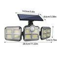 thumbnail image 3 of Solar Lights Outdoor Motion Sensor | 3-Head Security LED Fixture | 122 LEDs | 6500K Brightness | IP65 Waterproof | Adjustable Wide-Angle | Solar Powered | Garage Yard Patio Entryway | 28.57cm, 3 of 9