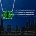 thumbnail image 2 of Gem Stone King 14K White Gold Green Created Emerald Pendant Necklace for Women | 4.00 Cttw | Gemstone May Birthstone | Oval 14X10MM | With 18 inch Chain, 2 of 6