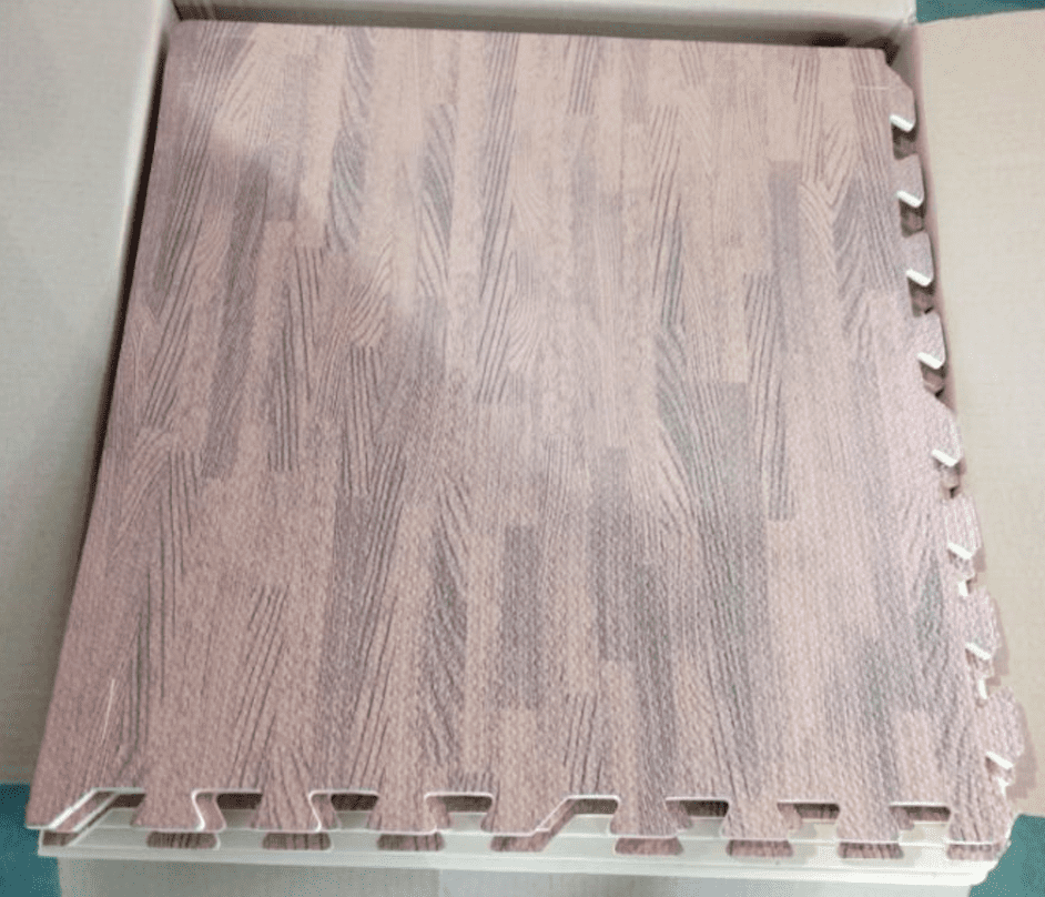 Wood Interlocking Mat EVA Soft Foam Exercise Floor Mats Gym Garage