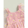 thumbnail image 5 of Bagilaanoe Toddler Baby Girl Summer Dress Daisy Print Long Sleeve A-line Princess Dresses 3M 6M 12M 18M 24M 3T Kid Patchwork Tulle Skirt, 5 of 8