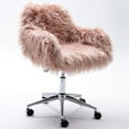 thumbnail image 4 of LUXMOD Faux-fur Chrome Base adjustable Office Chair, 4 of 9
