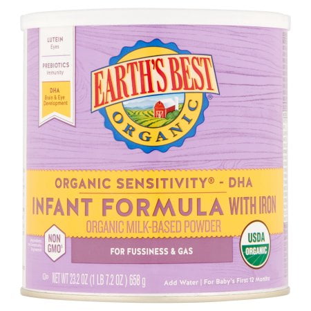 Earth's Best Organic Sensitivity (4 Pack) Powder Formula w/ Iron, 23.2 oz