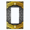thumbnail image 5 of Metal Light Switch Plate Cover Yellow Black Mandala Circle Pattern MDL004, 5 of 13