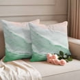 thumbnail image 2 of Outdoor Pillow Covers Pack of 2, Ombre Sage Green Waves Waterproof Throw Pillowcase Cushion Cases, Abstract Bohemian Beach Decorative Pillow Cover for Couch Sofa Home Bed Patio, 2 of 9