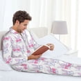 thumbnail image 6 of Salouo Heart Rabbit Print Button-Front Long Sleeve Pajama Set for Men, Soft 2Pjs Men's Long Sleeve Sleepwear-X-Large, 6 of 7