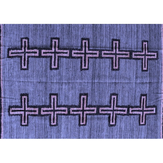 Ahgly Company Indoor Rectangle Oriental Blue Modern Area Rugs, 2' x 3'