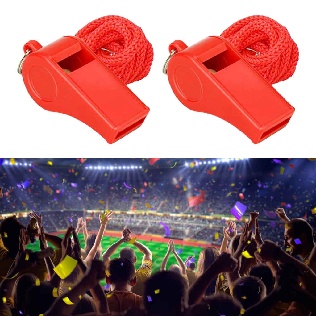 MOMOJIA 50Pcs Referee Coaches Whistle Loud Crisp Sound Whistle Sports Whistle with Lanyard for Soccer, Football, Basketball