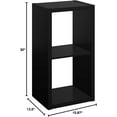thumbnail image 5 of 4540 Decorative Open Back 2-Cube Storage Organizer, Black, 5 of 5