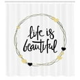 thumbnail image 3 of Ambesonne Saying Shower Curtain, Hearts Line Words, 69"Wx84"L, Yellow Grey, 3 of 3