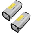 thumbnail image 1 of [2 PCS] LIPO Battery Fireproof Explosion Proof Safe Bag Fire Resistant Safe Box Guard Storage Pouch Sack for Protecting LIPO Battery and Charging (185 x 75 x 60 mm), Silver, 1 of 6