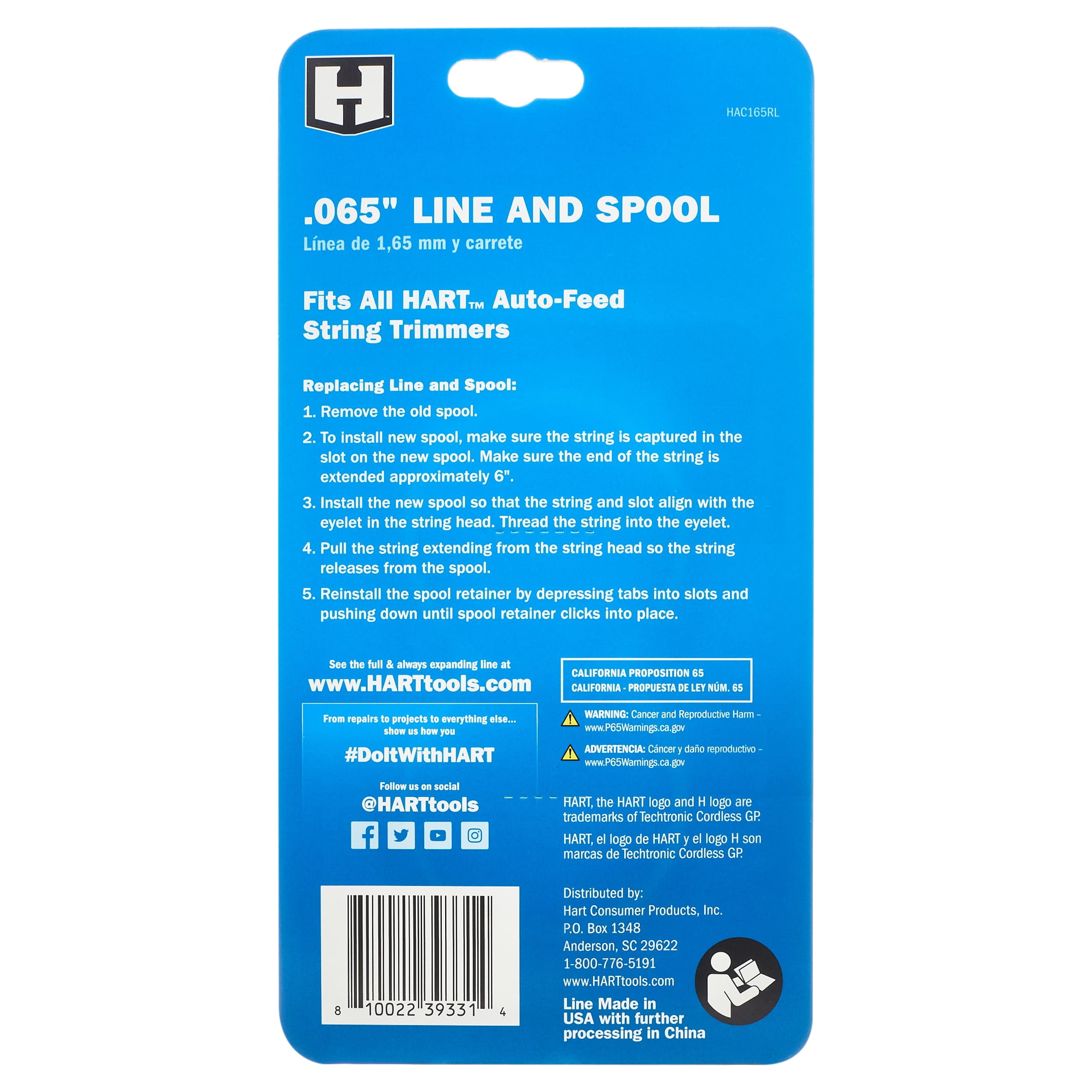 HART 2-Pack .065" Pre-Wound Cordless Trimmer Spools