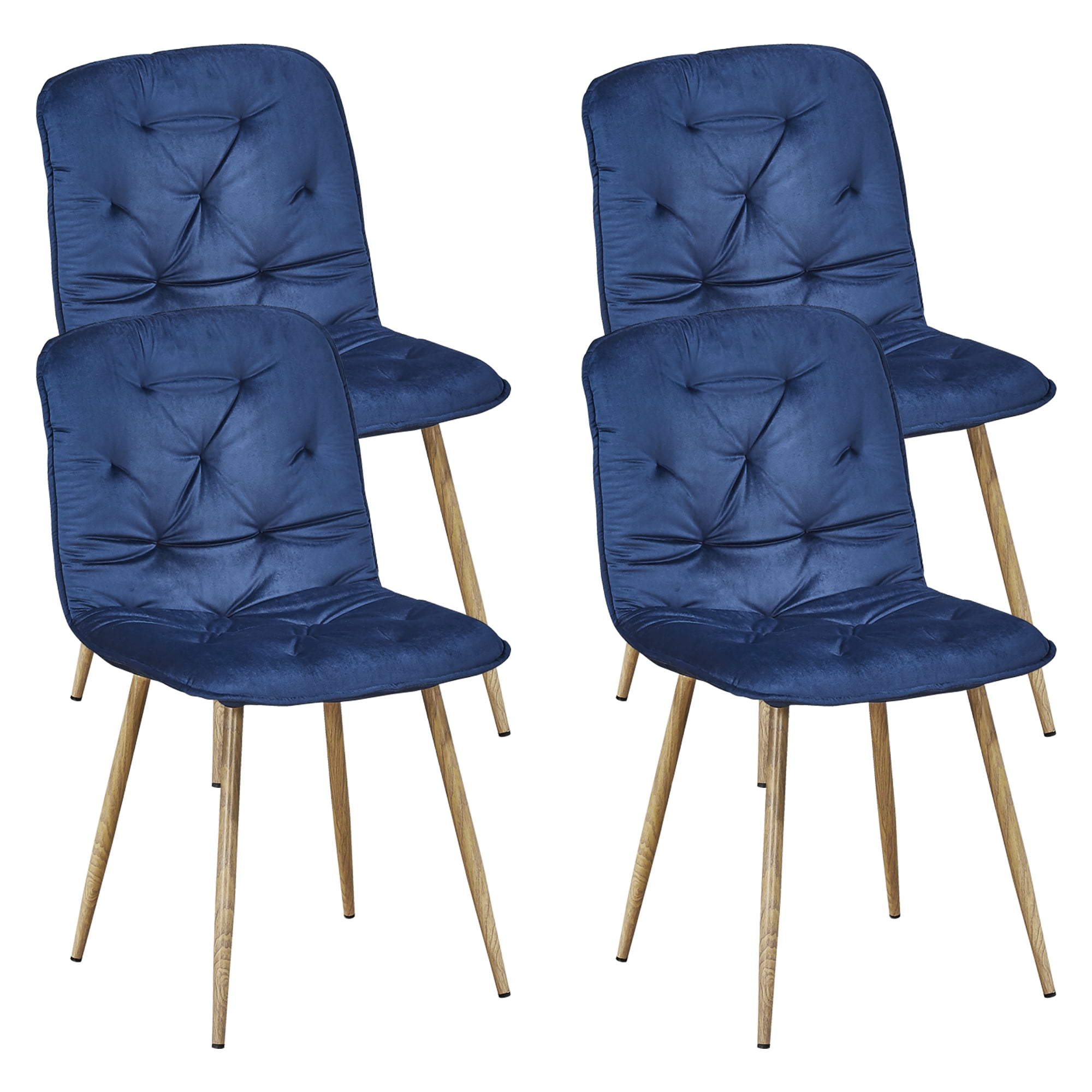 Kepooman Modern Mid Century Upholstered Dinning Chairs, Set of 4, Blue Kepooman Modern Mid Century Upholstered Dinning Chairs, Set of 4, Blue