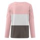 thumbnail image 4 of ICHUANYI Clearance Women Casual Color Blocking Round-Neck Lace Hollow Out Long Sleeve Pullover Slimming Blouse T-shirt Tops(Pink, M) ICHUANYI WER2023080801597, 4 of 5